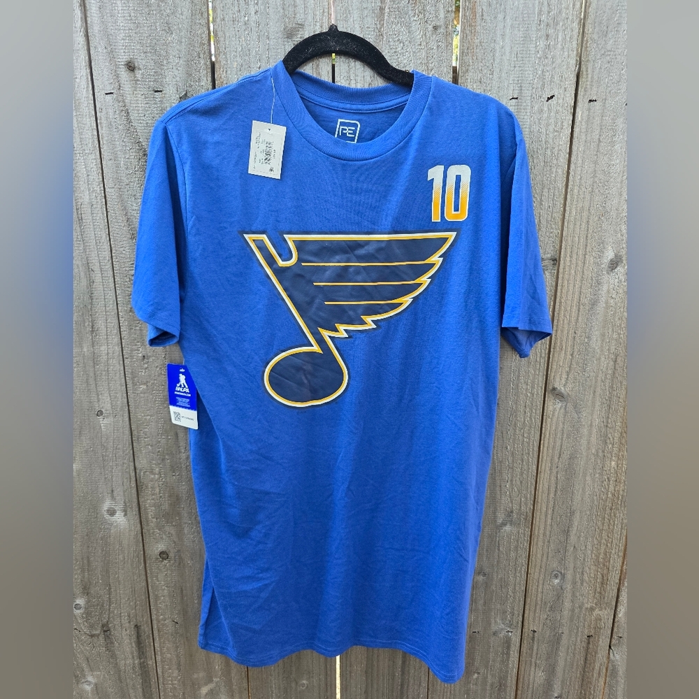 Men's St. Louis Blues Brayden Schen 10 Jersey Style T-Shirt
